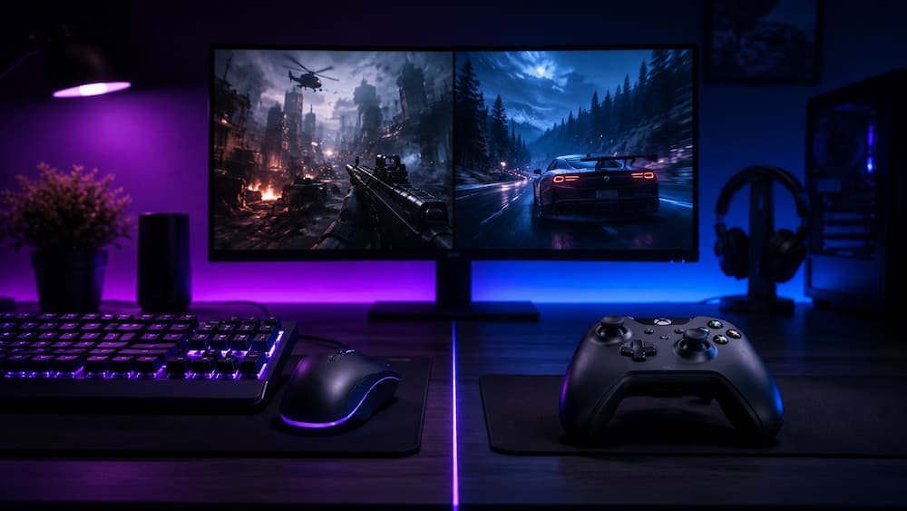 Ilustrație originală pentru articolul Gamepad sau tastatură cu mouse? Alegerea potrivită pentru fiecare tip de joc